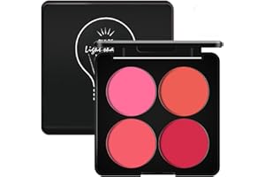 GEEWHILE Blushers for Cheeks Make Up, 4 Colors Matte Blush Palette, Eyeshadow Face Blush 2 In 1 Make Up Powder, Long-Wearing,Waterproof,Sweat-Resistant Powder Blush Palette