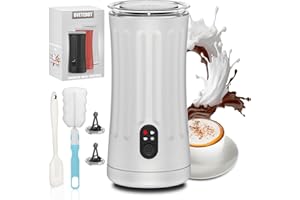 ‎OVETEDOT Ovetedot Milchaufschäumer, 4-in-1 Milchaufschäumer Elektrischer für Heißen und Kalten Milchschaum, Automatische Abschaltung Kaffee Aufschäumer für Latte, Macchiato, Cappuccino(Reinweiß)
