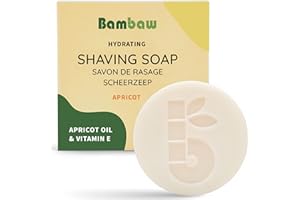 Bambaw | Savon à Raser pour Femmes | 80g | Savon de Rasage Solide à l'Huile d'Abricot & Vitamine E | Savon Rasage Tous Types de Peau | Savon Artisanal & Vegan | Parfum Abricot
