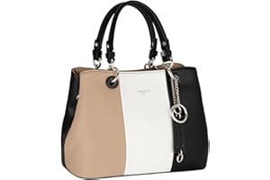 CRAZYCHIC - Torebka damska wielokolorowa - Torba na ramię z patchworkową skórą PU - Kilka kieszeni 3 przegródek - Ładna torebka miejska damska modna dziewczyna