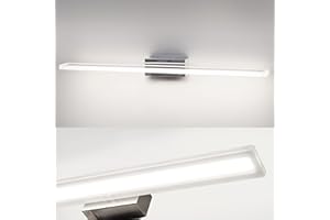 DILUMEN Lámpara Aplique para Espejo de Baño 60cm,1600lm,15w,Luz Espejo Baño LED, Acero Inoxidable, Luz Baño, Blanco Frío 6000k, 230v IP44 Impermeable