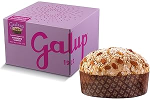 Galup Panettone artisanal aux marrons glacés, Gâteau de Noël au levain naturel, sans raisins secs ni fruits confits, panettone garni de glaçage aux noisettes, amandes et sucre cristallisé - 1 Kg