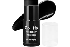Go Ho Cream-Blendable Black Face Paint Stick (1.06 Oz),Black Full Body Paint Makeup Stick for Adults Children Halloween Cosplay Joker Clown SFX Makeup,Waterproof