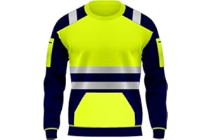 trending babz High Visibility Hi Viz Crew Neck Fleece Sweatshirts Security Work Soft Warm Cosy Fleece Tops S-XXL