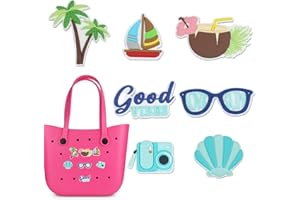 TUXXJZM Breloque de plage compatible avec les sacs Bogg, 7 accessoires de charme pour sacs Bogg, accessoires de sac de plage en caoutchouc, breloque de plage en caoutchouc pour sacs, accessoires de décoration