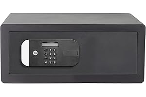Yale YLEM/200/EG1 Coffre-Fort Haute Sécurité à Serrure Electronique 100 000 Combinaisons (Certifié SKG), A Poser et Sceller - Format Ordinateur 20 x 48 x 35 cm (24,8L), Noir