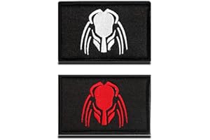 ZCKETO 2 Pezzi Compatibili con Film Predator Predatore Gancio e Anello Ricamato Emblema Toppa per Squadra Lavoro Maglia Zaino Cappelli Gilet di Cane Tattico Militare