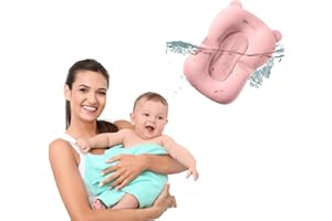 Sobebear Baby Bath Cushion, Floating Bath Pad Pillow with Adjustable Non-Slip Support, Newborn Bathtub Insert for Infant Comfort, Foam Sponge Seat for 0-18 Months (Pink)