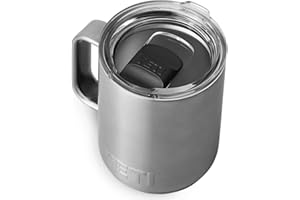 YETI Rambler Mug, Vacuum Insulated Stainless Steel Stackable Mug with Magslider Lid, Stainless Steel, 10 oz (296 ml)