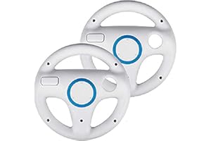 TheMax White (Pack 2) Wheel Steering wii Controller Design Stand Mario Kart Racing Game Steering Wheel Stand For Wii Game Controller