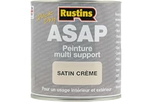 RUSTINS Peinture Acrylique Multi-Supports Crème Satinée à Séchage Rapide pour Métal et Bois 500 ml – 6 à 7 m² (Rustin's ASAP)