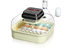 CoInceptus Incubadora Huevos Gallina, Incubadora de 16 Huevos con Volteo Automático de Huevos y Control de Humedad, Incubadora para Huevos de Gallina, Codorniz, Pato, con Lámpara de Huevo