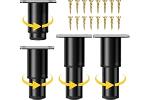 SkyJoy®möbelfüße verstellbar.4 Stück, 8-12cm verstellbar。Möbelfüße aus schwarzem Metall für Schränke, TV-Ständer, Sofas, Nachttische, Stühle, Badezimmerschränke Verstellbare Möbelstützfüße Schrankfüße