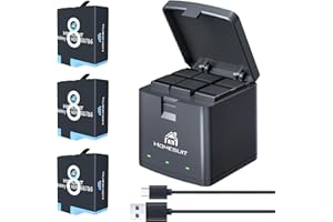 Homesuit Hero 8 akumulator (3 sztuki) i 3-kanałowa ładowarka USB do Gopro Hero 8 Black, Hero 7 Black, Hero 6 Black
