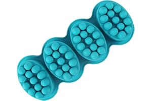 Storaffy Jabón de moldes de silicona Molde de barra de jabón de masaje de 4 cavidades para hacer jabón Moldes para velas y jabones hechos a mano,bricolaje,suministros para manualidades