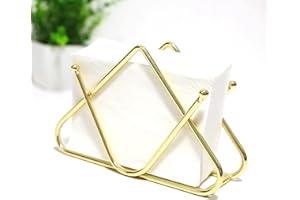 RAPECOTT Servilletero de mesa de cocina, servilletero moderno, decoración para servilletas de mesa, servilletero de metal, oro