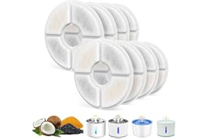 SAMANIJA 8-Pack Cat Water Fountain Filters for 2.4l Fountain Filter for Cat 12.6cm Drinking Filters Flower Fountain Filter Round Replacement Filters Activated Carbon Filter for RIGHTWELL Pet Water Dispenser