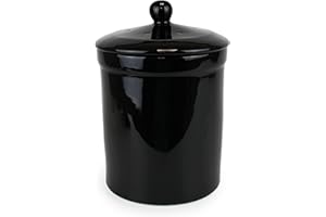 THE CADDY COMPANY Black Ceramic Compost Caddy - Portland Kitchen Ceramic Compost Bin for Food Waste Recycling