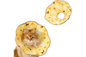 MSLSOZ Niedlicher weicher Kegel für Katzen, leicht zu reinigendes Katzenerholungshalsband, verstellbarer weicher Katzenkegel, Katzenzapfen gegen Lecken, geeignet für postoperative Pflege und den