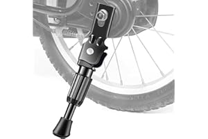 VakiReyy Bequille Velo Enfant 14 Pouces Béquilles pour Vélo Réglable Simple Côté Stand Vélo Rack pour Enfants Vélo (Noir)