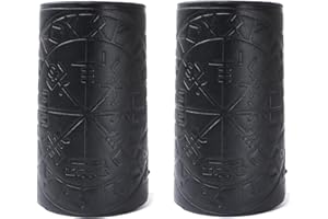 Mayting 2 Pcs Viking Leather Cuff Bracers, Vegvisir Runic Compass Gauntlet Bracers, Gauntlet Wristband, Medieval Embossed Leather Arm Armor Gauntlet Bracers