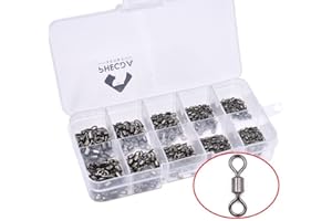 Phad Fishing 300Pcs/Caja Emerillones Rolling Tamaño 2# 4# 6# 8# 10# Aparejos de Pesca para Agua Salada o Agua Dulce