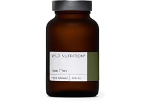 WILD NUTRITION Food-Grown® Iron Plus | Gentle Iron Supplements with Vitamin C for Higher Absorption | Easy to Digest Tablets for Cognitive, and Energy Support | 30 Capsules