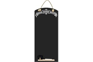 Chalkboards UK CHB131 Sweet Home Tall Thin Chalkboard/Blackboard/Memo Kitchen Board with Rope, Tray and Chalk. Booths Design Range, Wood, Black, 60 x 26.5 x 1 cm