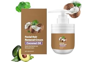 PLVNNZ Facial H-air R-emoval C-ream, Hair Removal Cream for Women,Coconut Serum Oil Facial Hair Removal Cream for Face & Body, Moisturizing & Soothing, Gentle，Non-Irritating，All Skin Types 100g