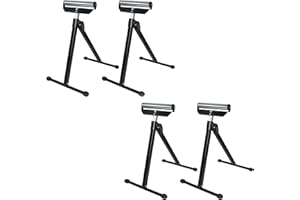 Aufun 4x supporto a rulli, regolabile in altezza, supporto a rulli 68-107CM, supporto a rulli pieghevole, fino a 60 kg, supporto pieghevole da officina, con piedini antiscivolo, nero