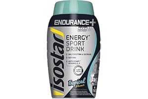 ISOSTAD ISOSTAR - ENERGY SPORT DRINK - BEBIDA ISOTÓNICA y ENERGÉTICA CON MALTODEXTRINA - Sabor Tropical - 10 Raciones (10 x 500ml) - 790g (5L)