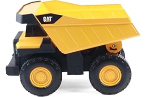 CATERPILLAR CatToysOfficial 82886 CAT Construction 16" Steel Dump Truck with Extra Large Wheels | Ages 3+ Outdoors Gifts & Toys Action Vehicles for Kids, Yellow