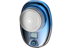 MOREASE Mini Rasierer, Tragbarer Elektrischer Mini Rasierer Herren, USB-Mini-Rasierer mit LED, Tasch Elektrisch Wiederaufladbar Reise-Bartschneider Gesichtsrasierer, Akku-Folienrasierer für Männer (Blau)