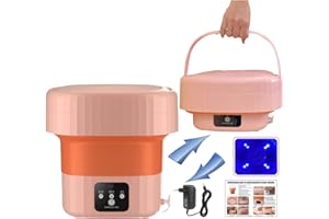 Wrneaoch 6L 12V Mini Machine à Laver Pliable, Mini Machine à Laver avec Stérilisation à La Lumière Bleue, Machine a Laver Camping Pour Sous Vêtements, Chaussette, étudiant