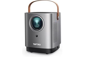 TOPTRO Mini Projecteur Portable 1080p avec WiFi 5G et Bluetooth, Projecteur avec Zoom et Écran Tactile, Compatible iOS/Android/PS5, Argenté