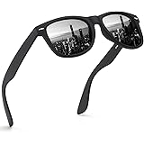 wearPro Occhiali da Sole da Uomo Rettangolare Retro Nero Occhiali da Sole Unisex Classici Ultralight Shades Per Ciclismo Guid