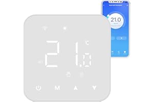 Vaconoff Termostato Wifi A Batteria, Termostato Caldaia Smart 2 Fili Cronotermostato Digitale Per Caldaia A Gas, Tuya Thermostat Ambiente Unterstützung Für Google Assistant Und Alexa Bianco