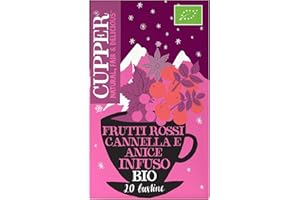 Cupper - 20 Bolsitas de Infusiones Ecológicas con Frutos Rojos, Canela y Anís - Apto para Veganos