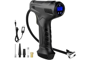 ChicDwell Cordless Tyre Inflator Air Compressor,150PSI Portable Digital Electric Tyre Pump,12V USB Rechargeable Battery Car air Pump for Car Motorcycle Bicycle