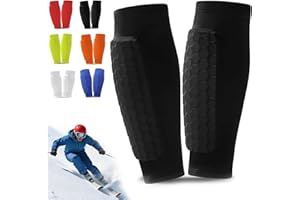 PIPIHOME Schienbeinschoner, 1 Paar Schienbeinschoner Skifahren, Atmungsaktiv & Stoßfest Skiguard Socks für Ski Fußball Radfahren Klettern, Schienbeinschonerhalter für Kinder Erwachsene