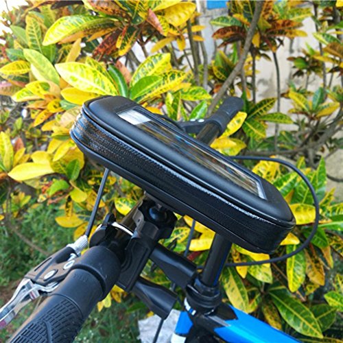 sunnymi Fahrrad Motorrad Universelle Wasserdichte Navigation Telefonständer, motorcycle Bicycle Phone Stand Lenkerhalter Halter Für Smartphone (Berührungsempfindlicher Bildschirm, Schwarz)