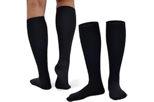 ROGOHPE 2 Pairs Compression Socks for Women Men Medical Compression Stockings Flight Socks for Women Men 15-20mmHg for Travel Nurses Running Sport