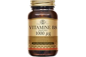 Solgar Biotine (Vitamine B8) 1000 μg - Beauté des Cheveux, de la Peau et des Ongles - Complément Alimentaire - Vegan et Sans Gluten - Flacon de 50 gélules végétales