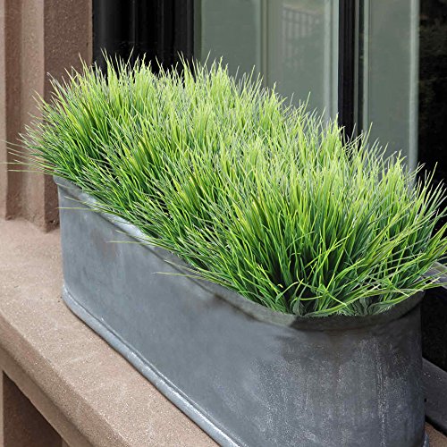 MIHOUNION 4 Bündel Gesamthöhe ca.36,5cm Grün Gras kunststoffblumen Unechtpflanzen Dekoration kunstpflanzen Realistisch Farbe aufziehen Haus Küche Wand Türen Garten Deko - 3