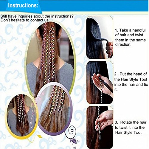 Sasairy Frauen Mädchen Packung mit 12 Stück bunte Haar Torsion Haar Verpackungs Zubehör - 6