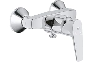 GROHE Mitigeur monocommande Douche Start Flow, robinet à montage mural, raccord fileté pour flexible en 1/2", rosaces métal incluses, installation facile, chromé, 23771000 (Import Allemagne)