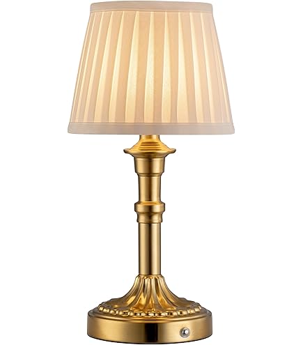 Klassieke tafellamp brons met kap roest | goud