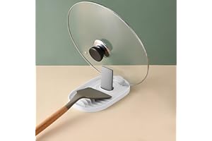 RICHDMI Soportes Para Tapas de Ollas, Soporte Para Cucharas, Organizador Cajones Cocina, Soporte de Utensilios de Cocina Para Evitar el Goteo de Agua (Blanco)