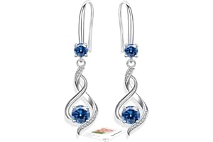 YOEE Sterling Silver Plated Drop Earrings for Women Girls - Silver Post Hypoallergenic Dangle Earrings Cubic Zirconia Birthstone Earrings -Jewellery Gifts Birthday Christmas Xmas Present