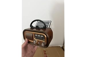 BLIMYSWE Radio Portatile Vintage, AM/FM/SW Radio Bluetooth Ricaricabile, Radiolina Portatile Alimentata da Batterie Ricaricabili da 1200 mAh o da Batterie D-Cell, Radio Solare che Supporta USB/TF Card/TWS